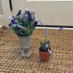 Potted faux Lavender plants